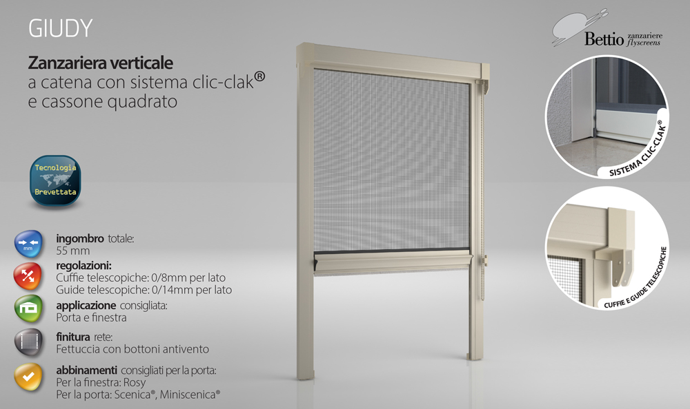 Mosquito Giudy cadena vertical neta tarjeta de Bettio