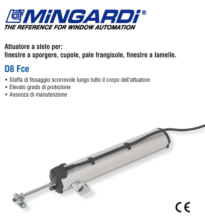 D8 Fce Mingardi - Actuador de Varilla para Ventana