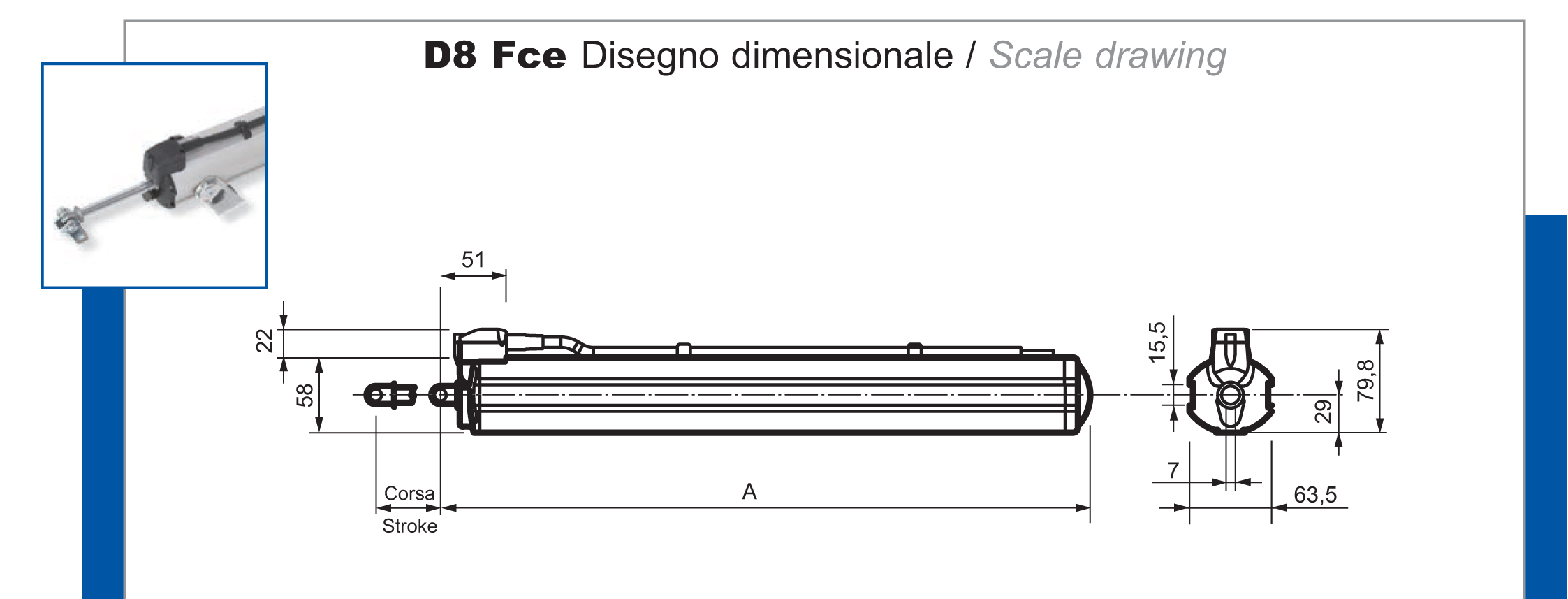 Attuatore a Stelo d8 fce mingardi