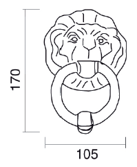 Aldaba de latón con cabeza de león PFS Pasini
