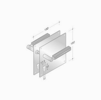 de llaves de par de placas PBA 2001.YOD.PLA madera y acero inoxidable AISI 316L