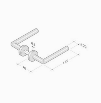 Par de manijas pba 2030T en acero inoxidable AISI 316L