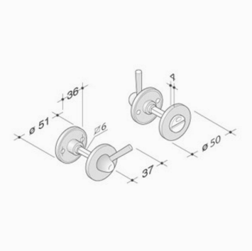PBA 2032 Pareja de boca WC en acero inoxidable AISI 316L