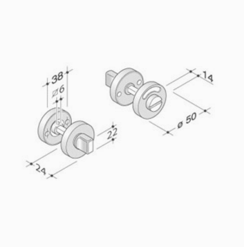 PBA 2032 Pareja de boca WC en acero inoxidable AISI 316L