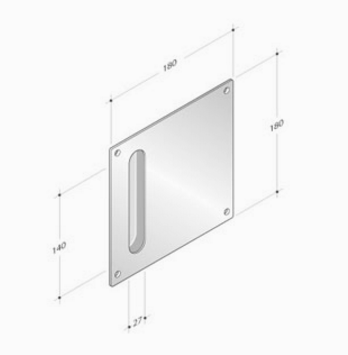 pba 2301 Manilla en Acero Inoxidable AISI 316L para Puerta Corredera