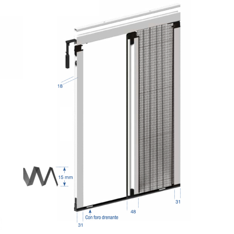 Mosquiteras Plisada Para Ventanas Contra El Sol 36x75 Persianas Vinilo  Negro