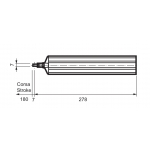 Mingardi carrera del actuador varilla de 180 mm para ventanas de tejado