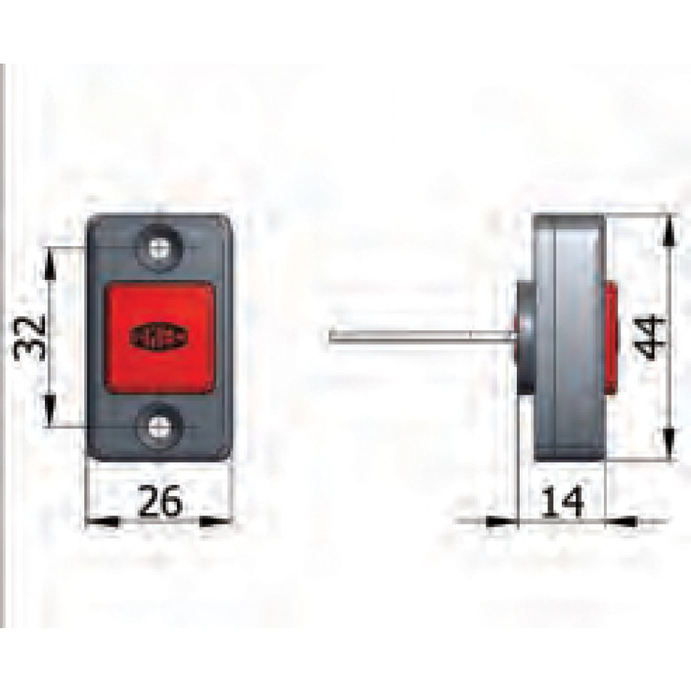 Apertura Botón mecánico (con tornillos) Omec Art.058; Componente Serr. Electr.