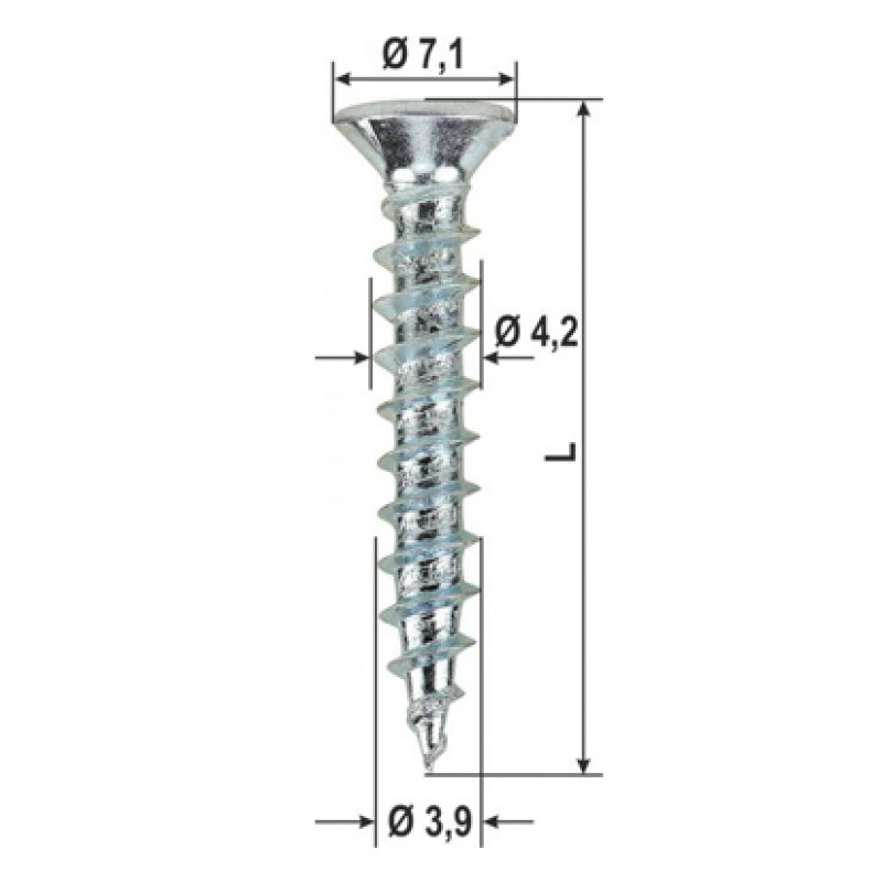 Tornillos Hardware Duo Drive Top Plata PVC Varios Tamaños 2000pz HEICKO Segatori