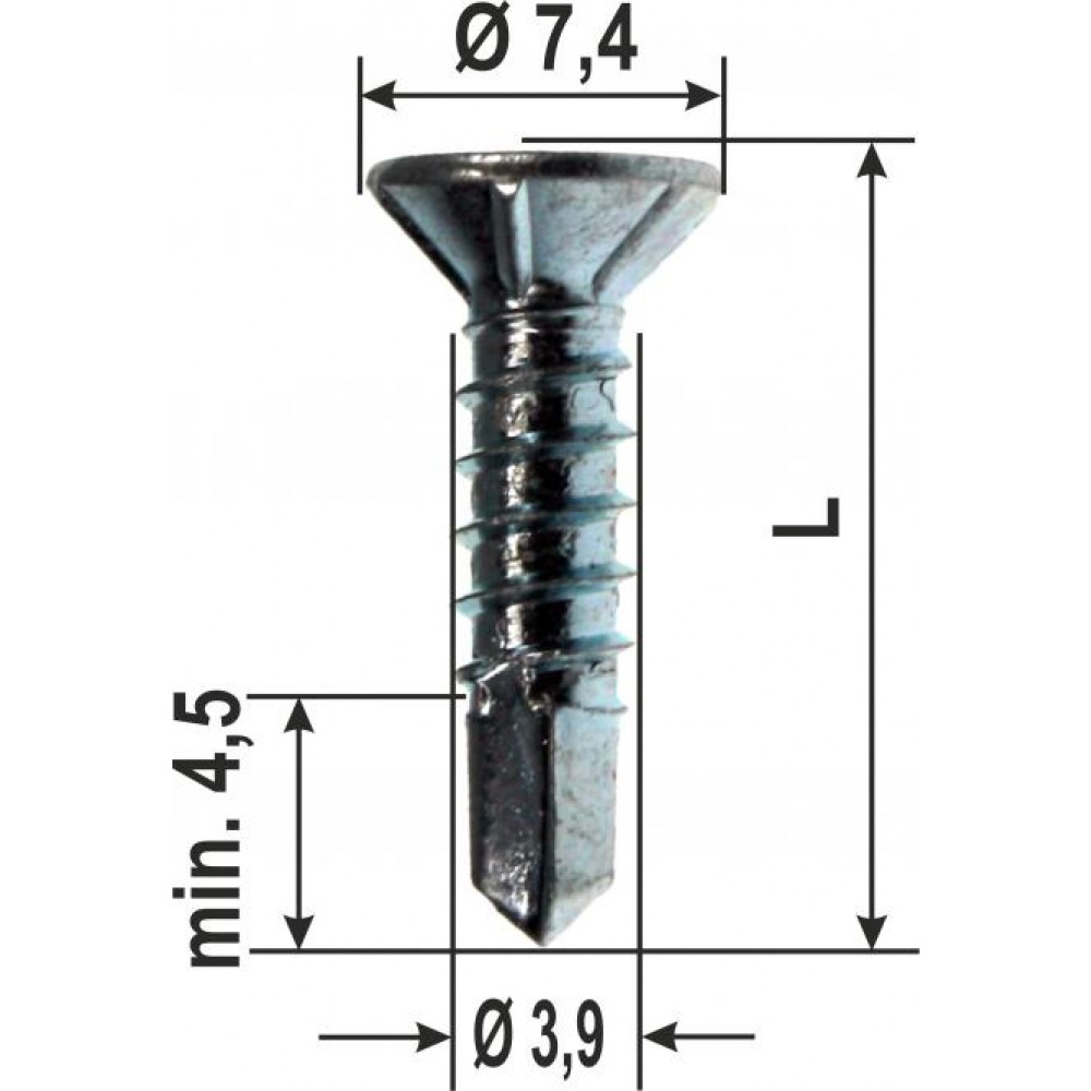 Tornillos Tek Top como PVC diversas dimensiones de 2000 piezas HEICKO