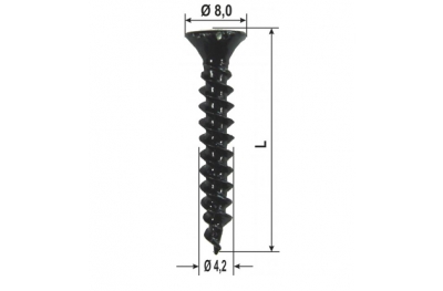 Tornillos de fijación las faldas de Brown Shutters doble-hilo Varios 1.000 uds HEICKO