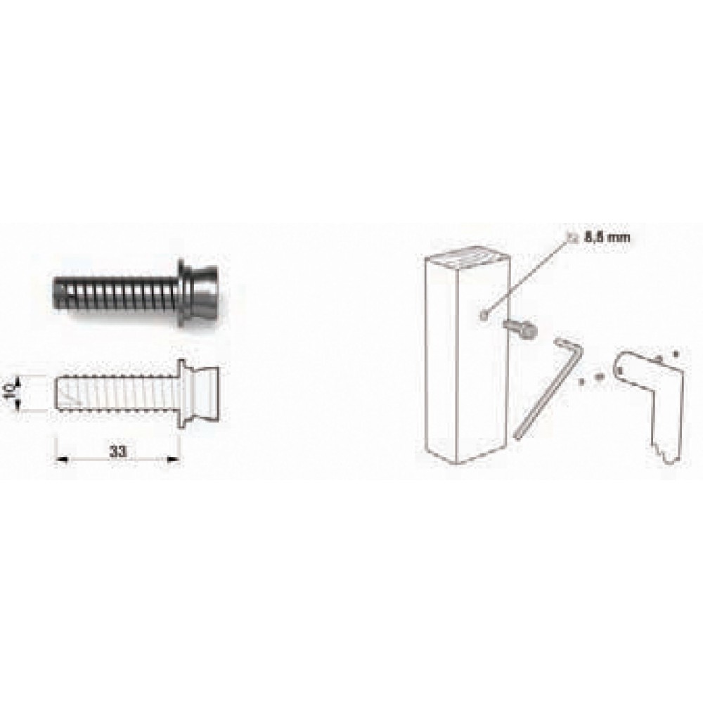 Kit de fijación 01 Tropex; Mango cerrado Único para no x Puertas de madera