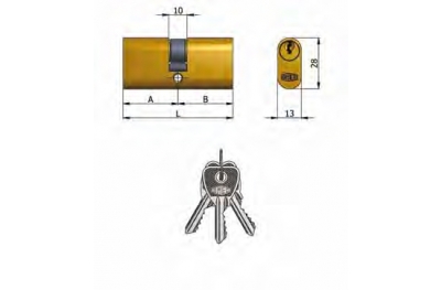 Art.140 / 03 Omec; Cilindro doble de latón oval (5 pernos)