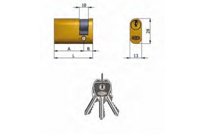 Artículo 141/05 Omec; La mitad cilindro de latón oval (5 pernos)