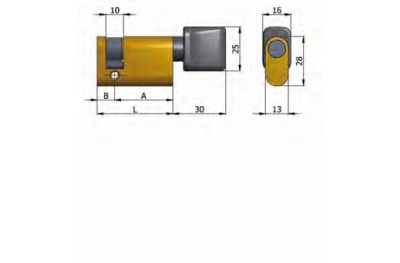 Art.144 / 03 Omec; La mitad cilindro con pomo de latón Oval