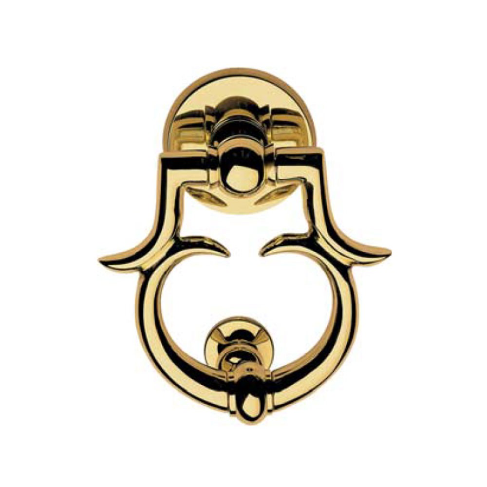 351 BA OL Door Knocker Door Calì en forma de león Hecho en Italia en latón pintado pulido