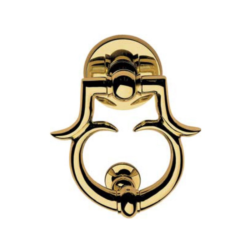 351 BA OL Door Knocker Door Calì en forma de león Hecho en Italia en latón pintado pulido