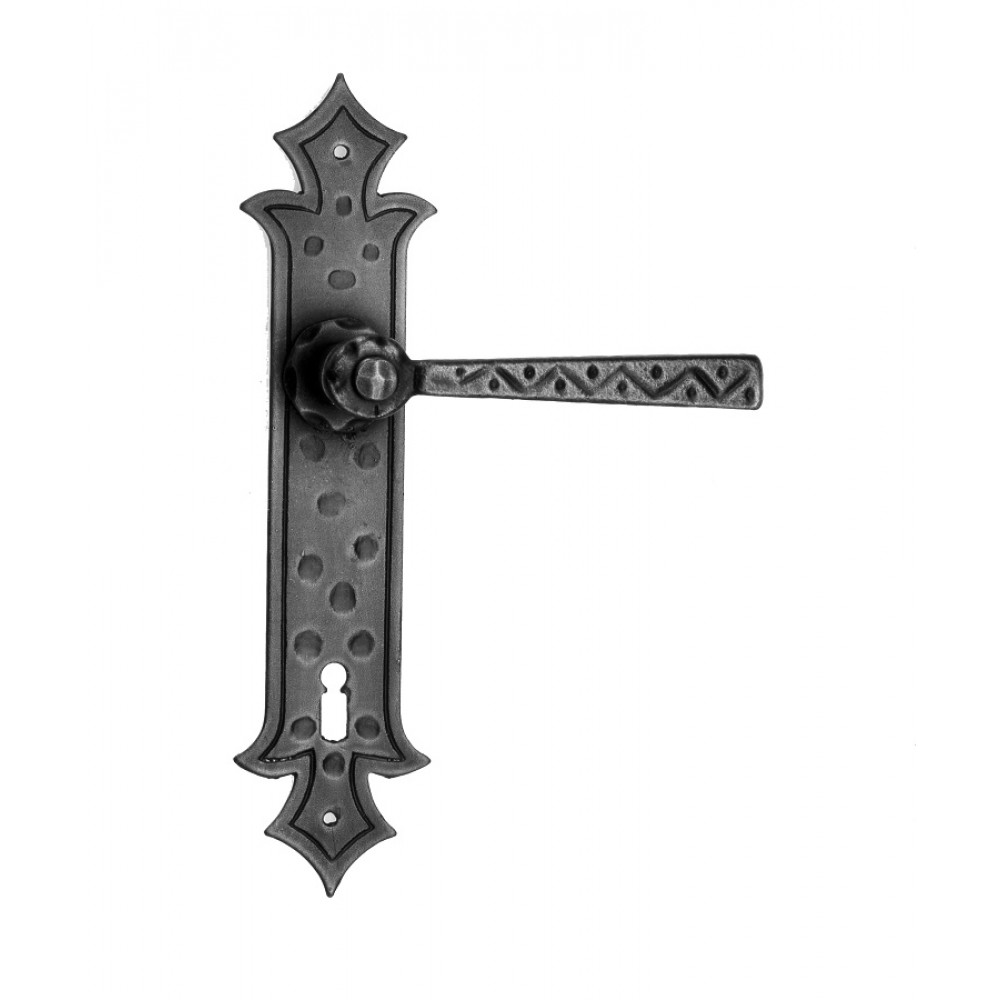 501 manija de la puerta Galbusera en la placa de hierro forjado Arte
