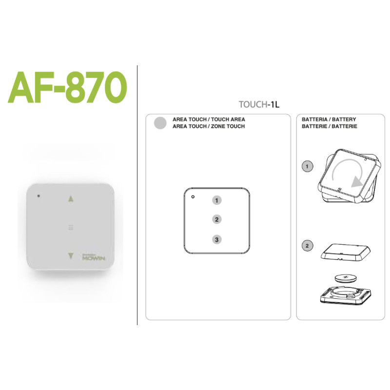 AF 870 Comunello Pulsador Radio Rolling Code 433,92 MHz