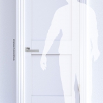 Alba pulido cromo y manija de satén para la puerta en Rosette Design Made in Italy Colombo Design