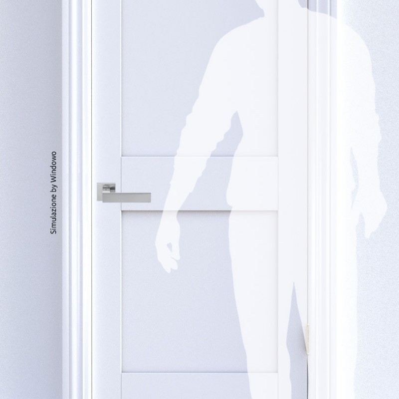 Alba pulido cromo y manija de satén para la puerta en Rosette Design Made in Italy Colombo Design