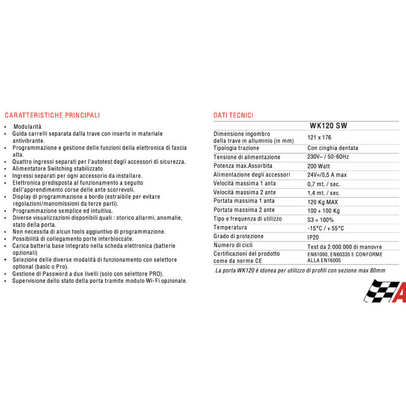 APRIMATIC WK120 Automatización Puertas Correderas y Accesorios