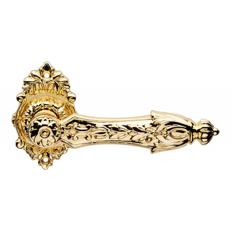 Karina Chrome + Manija de latón pulido en Rosette Doble acabado creativo Line Calì