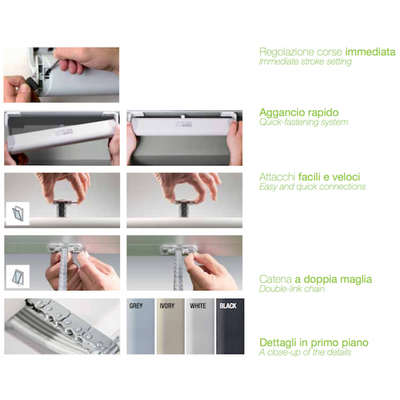 Actuador Liwin L25 Cadena 230V 50Hz Comunello Mowin varios colores