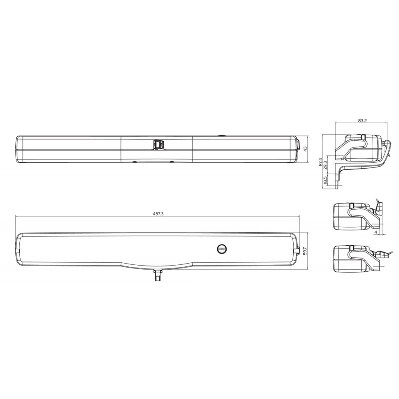 Actuador cadena de metal Kato305 / RWA Syncro Nekos 24V 300N Carrera hasta 500 mm