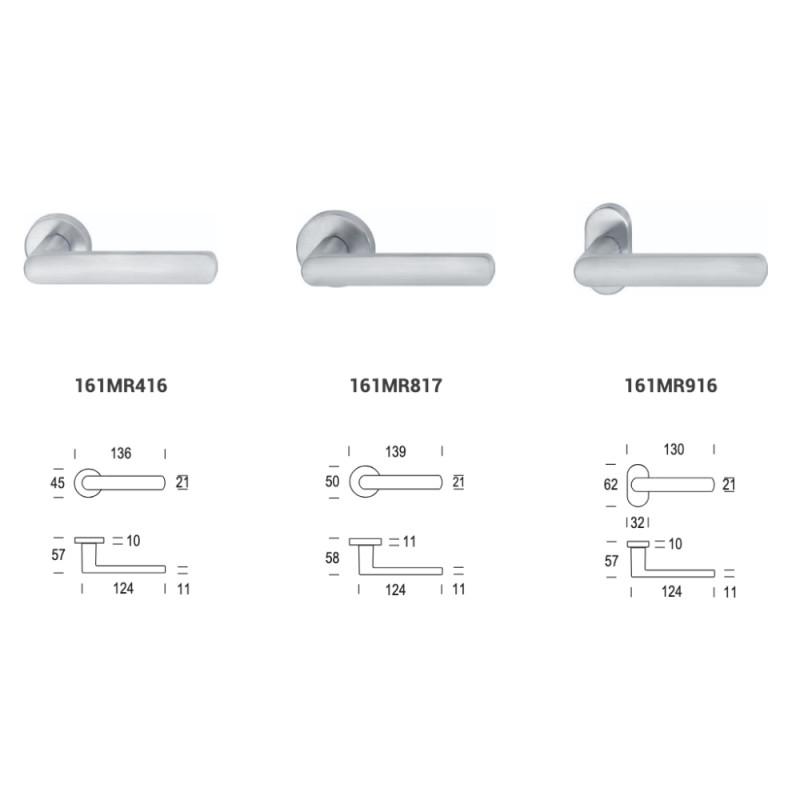 Aura Reguitti Manilla de Puerta con Roseta Redonda en Zamak