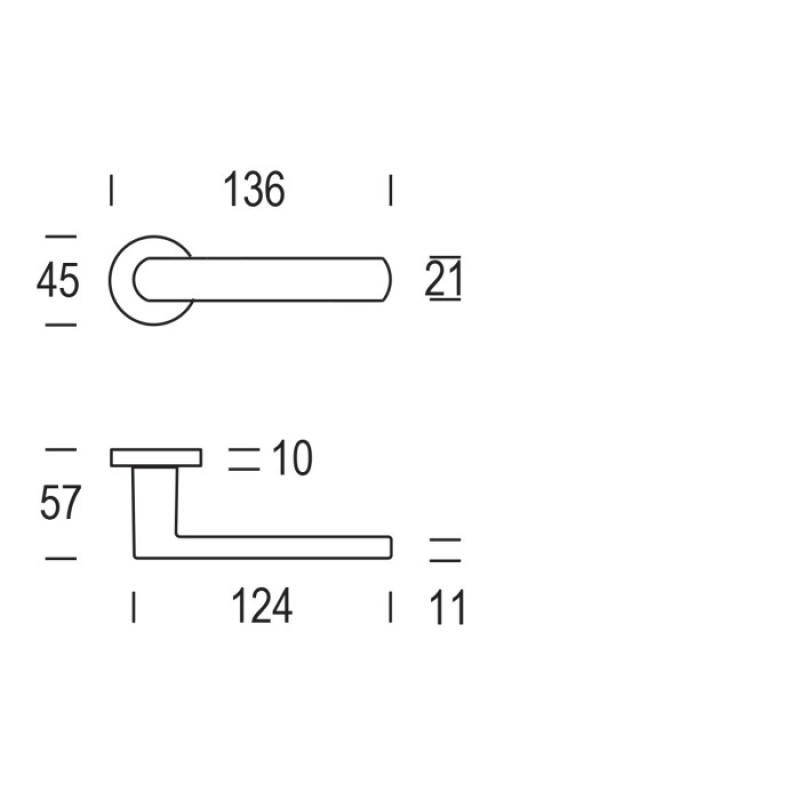 Aura Reguitti Manilla de Puerta con Roseta Redonda en Zamak