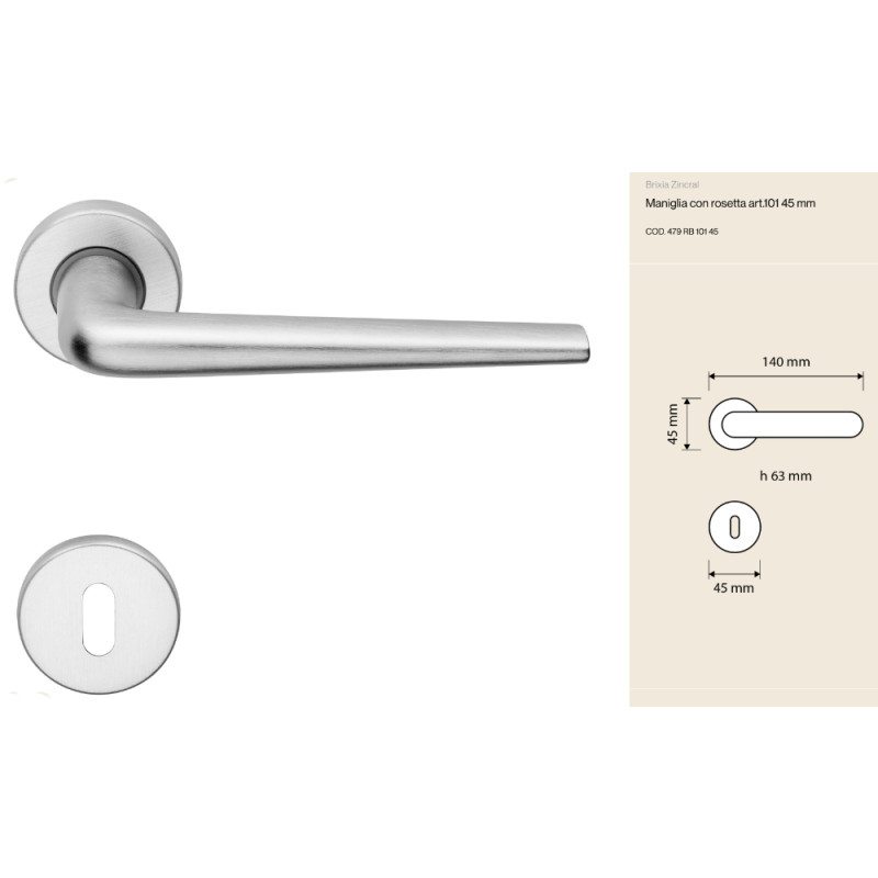 Brixia Zincral Linea Calì Manilla de Puerta Interior