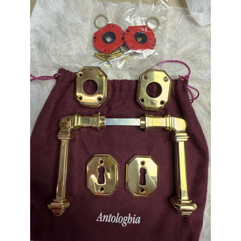 Tirador Busiri Antologhia en Latón Natural para Puerta Casa Elegante