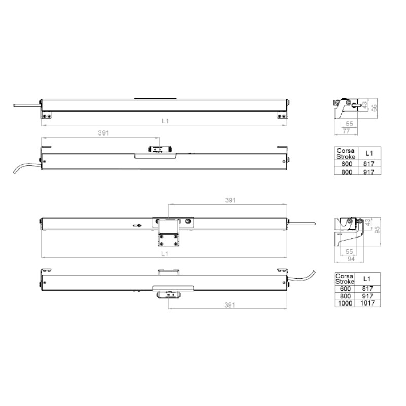 C50 Topp Actuador de Cadena Eléctrico con Fuerza 500N