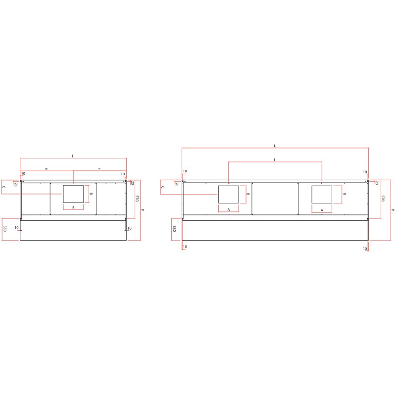 Campana de Pared en Acero Inoxidable Sin Electroventilador