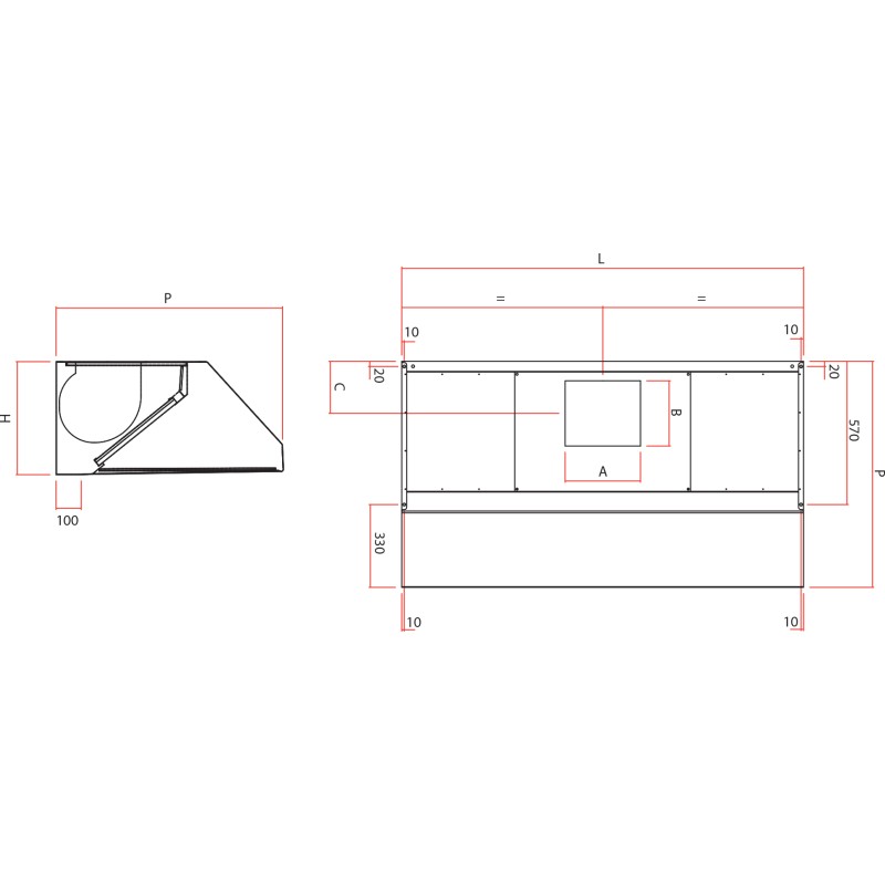 Campana Extractora de Pared en Acero Inox con Electroventilador