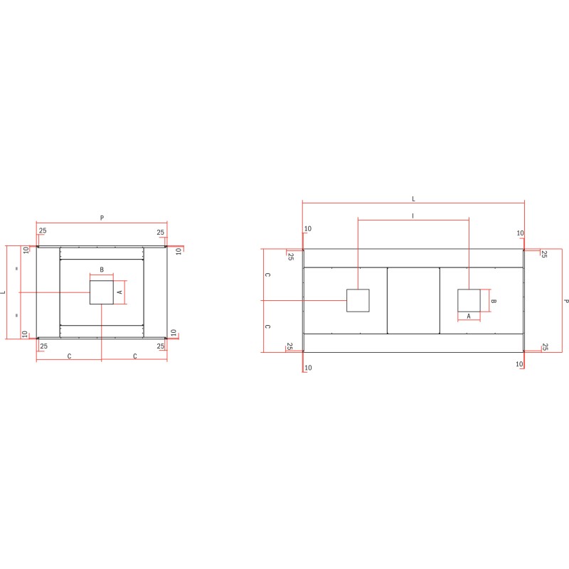 Campana Isla Cúbica en Acero Inox Sin Motor