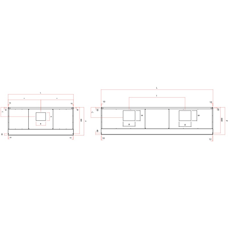 Campana Inox Snack Sin Motor Hecho a Medida en Italia