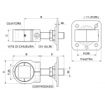 Matrix Cardine con placa y puerta de tuerca oscilación Combiarialdo