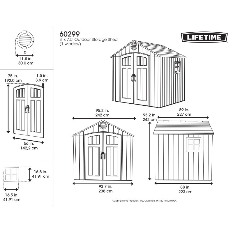 Casita de Exterior en PVC Polietileno Lifetime Roma