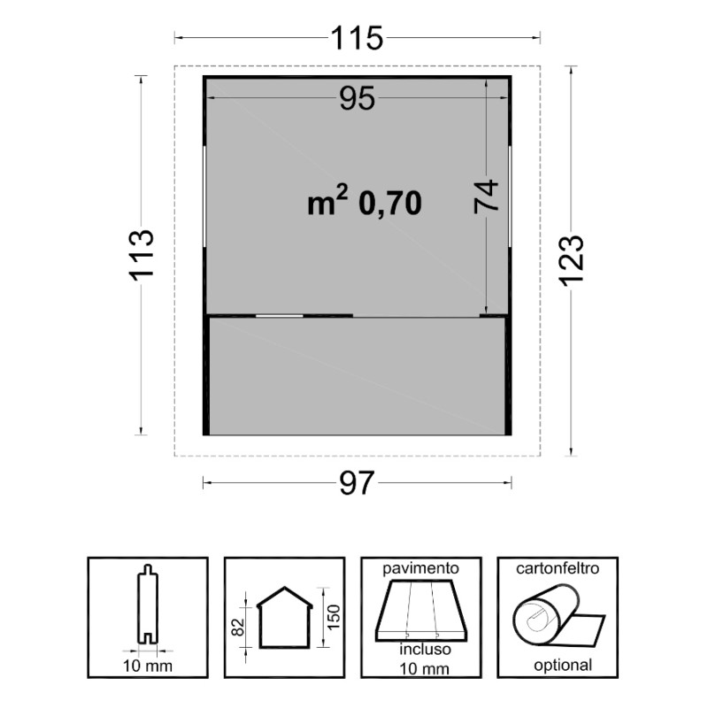 Casita de Madera para Niños Juegos en Jardín Anny 97x113 cm