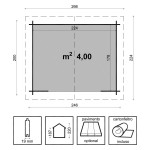 Casita de Madera para Exterior 246x200 cm Sara Losa