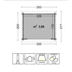 Cobertizo para Herramientas de Jardín Madera 250x200 cm