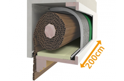 Composición cassonetto 200 cm para el aislamiento Persianas PosaClima Renova