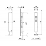 Un cerrojo con palanca de latón Cierre Sistema Combiarialdo