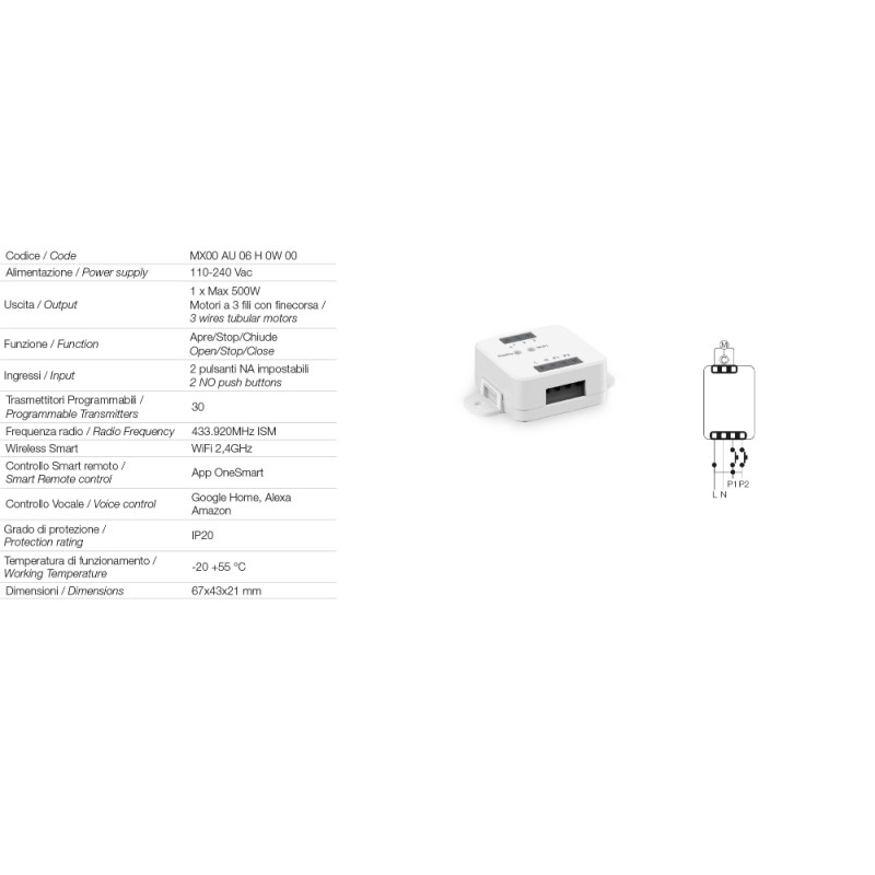 Central de Mando Comunello AF 820 110–240 V Wi-Fi