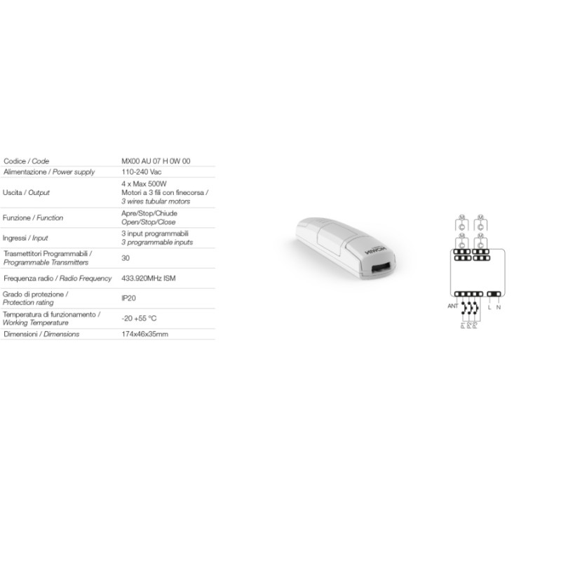 Comunello AF 840 Central de Control para Actuadores 110–240 V