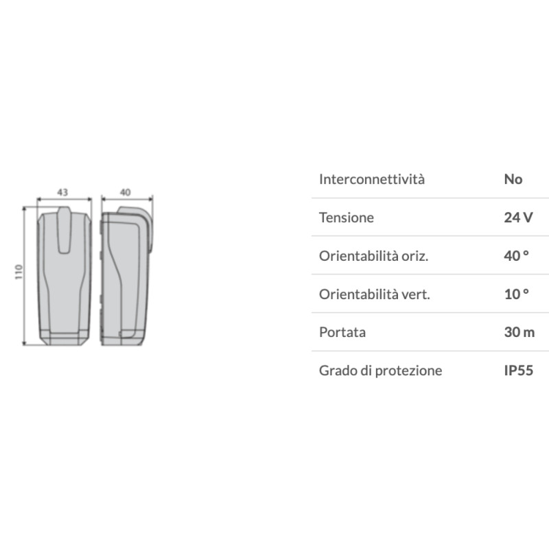 Par de Fotocélulas para Puertas Universal BFT THEA 2600815