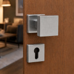 Arieni 909 Par de Pomos Cuadrados para Puerta 55x55 mm Descentrados