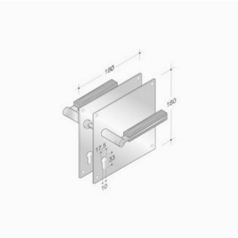 Maneja par de PBA 2001.YOD.PLA madera y acero inoxidable AISI 316L